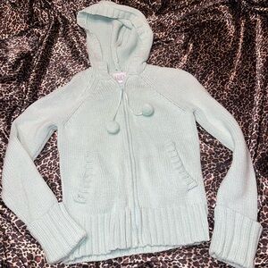 Y2k Loft Knitted Pom Pom Zip Up Jacket